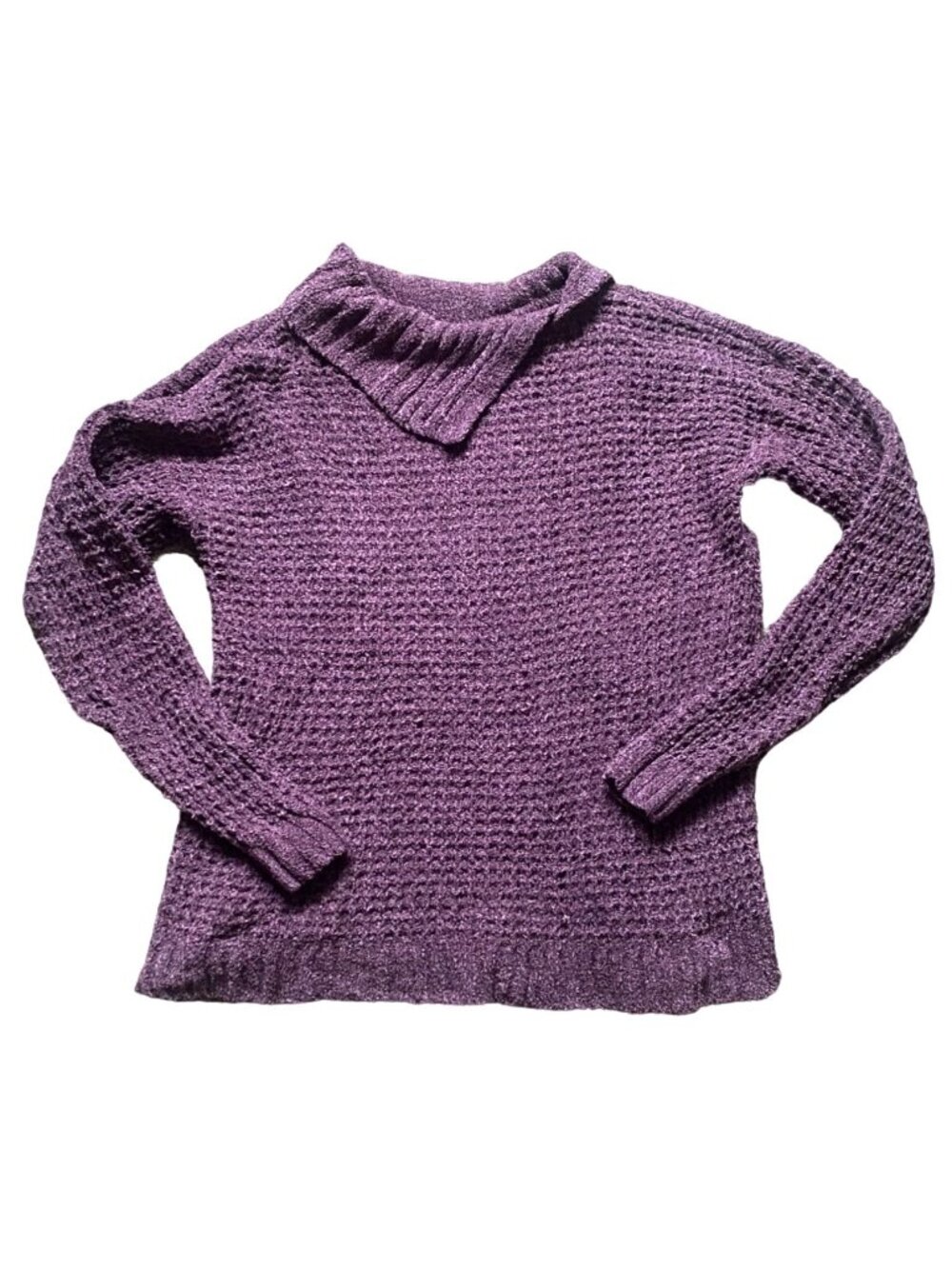 Christopher & Banks Chunky Knit Soft Sweater-Purple-Size Large-GUC